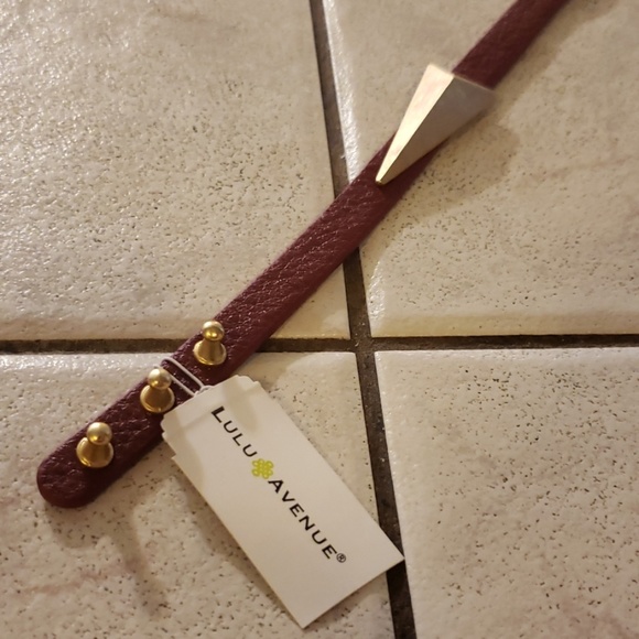 Lulu Avenue Marsala Leather Double Wrap Red NWT - Picture 3 of 8